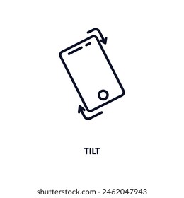 tilt outline icon.  Thin line icon from artificial intelligence collection. Editable vector isolated on white background