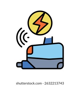 Icono plano de color del sensor de inclinación para proyectos digitales e impresos.  Iconos limpios mínimos para App y Sitios web. Iconos modernos y sencillos para UI UX y branding