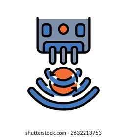 Tilt Sensor color flat icon for digital and print projects.  Minimal clean icons for apps and websites. Modern simple icons for UI UX and branding