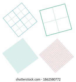 Tilt, skew, diagonal grid, mesh squares abstract geometric vector illustration. Rotated, angled grill, lattice, grating element