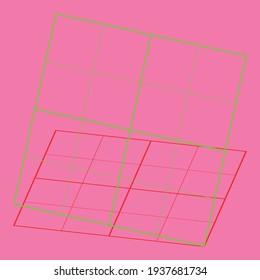 Tilt, skew, and diagonal squares grid, mesh geometric element. Angled, rotated grill, lattice, and grating