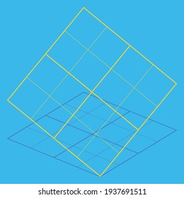 Tilt, skew, and diagonal squares grid, mesh geometric element. Angled, rotated grill, lattice, and grating