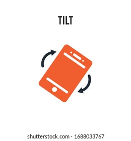 Tilt vector icon on white background. Red and black colored Tilt icon. Simple element illustration sign symbol EPS