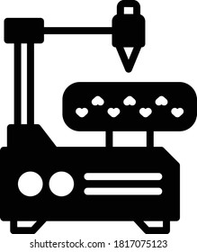 Tilt-Back Electric Pneumatic Tire Changer with Bead Blaster Concept vector Glyph Icon Design, Tyre Repair Tools and Wheel Shop Equipment on White background