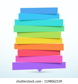 Tilted 10 Step Banners List Infographic Design