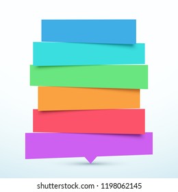 Tilted 6 Step Banners List Infographic Design