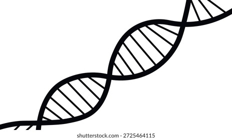 Ícone de fita de DNA preto inclinado para design médico e científico