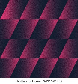 Tilted Chevron Seamless Pattern Trend Vector Pink Black Abstract Background. Half Tone Art Illustration for Fashionable Textile Print. Endless Graphic Repetitive Abstraction Wallpaper Dot Work Texture