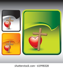 tilted cross and heart colored rip curl backgrounds