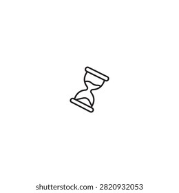 Tilted hourglass sand timer icon representing time management with time limit hourglass measurement duration deadline countdown graphics