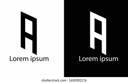 Tilted A letter very professional in white and black its a logo template or use it as you like.