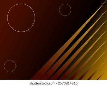 Tilted long triangles and circles in golden colors