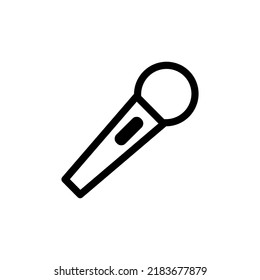 tilted mic icon on white background