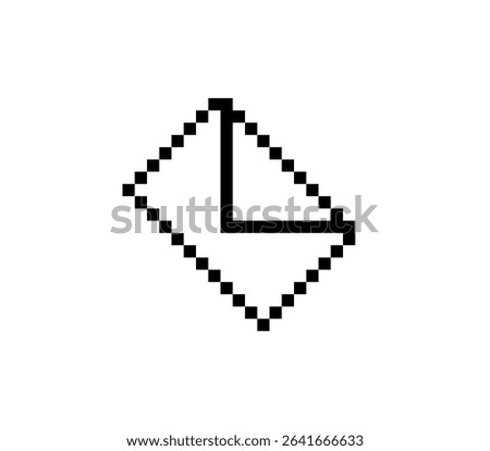 Tilted no color envelope pixel art
