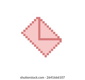 Tilted pink  envelope pixel art