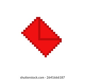 Tilted red envelope pixel art