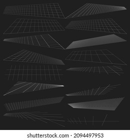 Tilted, skew 3D grid, mesh