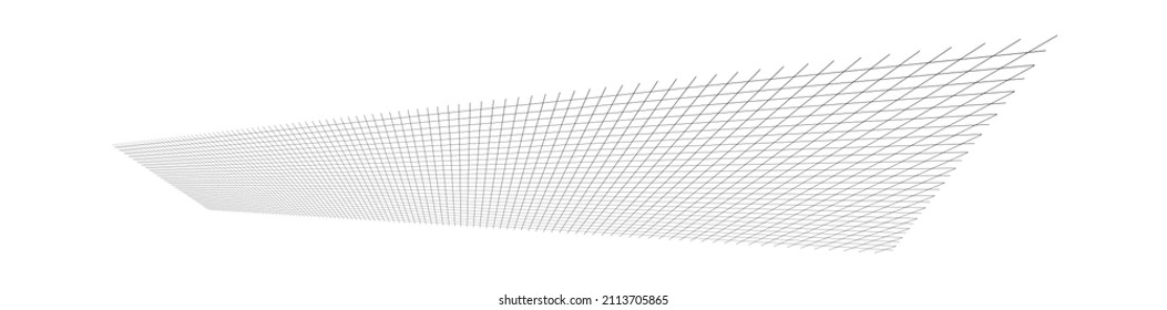 Tilted, skew 3D grid, mesh