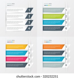 tilted squares Modern infographics banner Set