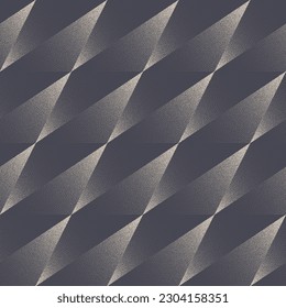 Tilted Triangular Structure Seamless Pattern Vector Dot Work Abstract Background. Ultra Modern Textile Design Inclined Triangles Repetitive Geometric Abstraction. Halftone Continuous Art Illustration