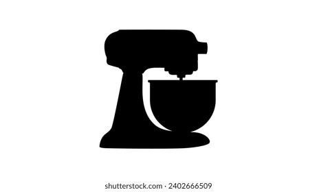 Tilt-Head Stand Mixer, black isolated silhouette