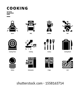 (Tiltle set here!) icon set for digital media and printing media.
