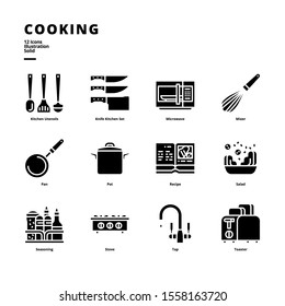 (Tiltle set here!) icon set for digital media and printing media.