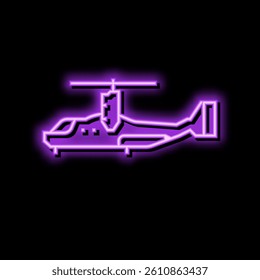 tiltrotor airplane aircraft neon light sign vector. tiltrotor airplane aircraft illustration