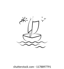 timber boat icon. Element of anti aging icon for mobile concept and web apps. Doodle style timber boat icon can be used for web and mobile on white background