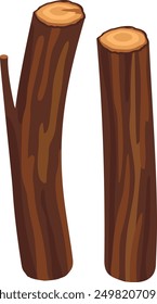Icono de dibujos animados de madera. Troncos de árboles. Madera cortada