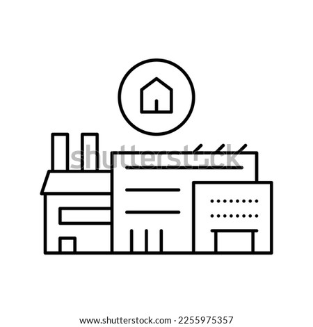 timber factory line icon vector. timber factory sign. isolated contour symbol black illustration