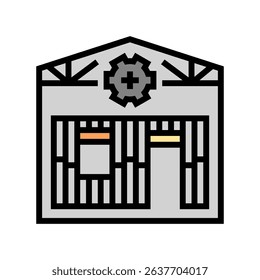 timber framing workshop wood frame color icon vector. timber framing workshop wood frame sign. isolated symbol illustration