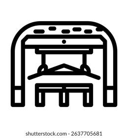 timber framing workshop wood frame line icon vector. timber framing workshop wood frame sign. isolated contour symbol black illustration