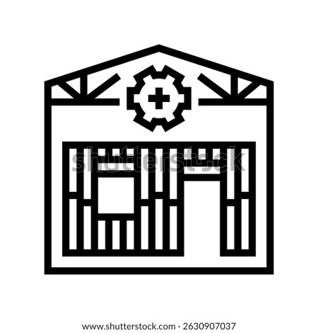 timber framing workshop wood frame line icon vector. timber framing workshop wood frame sign. isolated contour symbol black illustration