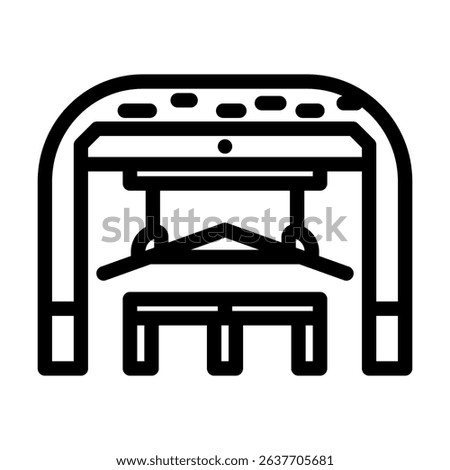 timber framing workshop wood frame line icon vector. timber framing workshop wood frame sign. isolated contour symbol black illustration