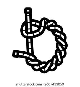 timber hitch nautical knot line icon vector. timber hitch nautical knot sign. isolated contour symbol black illustration
