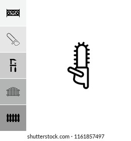 Timber icon. collection of 6 timber filled and outline icons such as fence. editable timber icons for web and mobile.