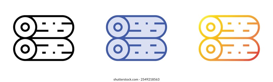 timber icon. Linear, Blue Fill and Gradient Style Design Isolated On White Background