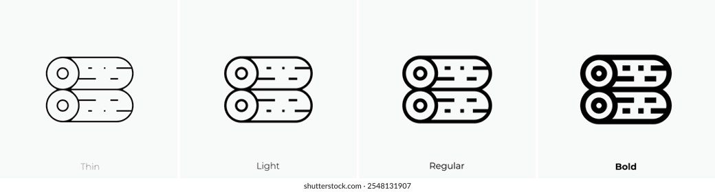 timber icon. Thin, Light Regular And Bold style design isolated on white background