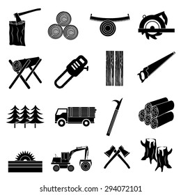 Timber icons set