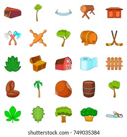 Timber icons set. Cartoon set of 25 timber vector icons for web isolated on white background