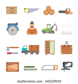 Timber icons vector illustration.