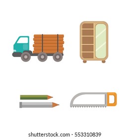 Timber icons vector illustration.