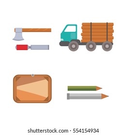 Timber icons vector illustration.