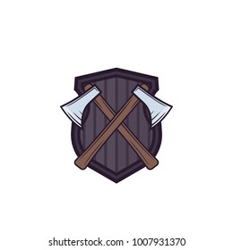 timber industry vector logo with axes