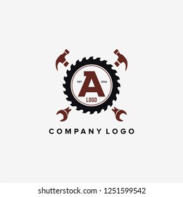 timber logo. template vector. vintage