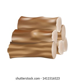 Timber logs woods isolated white background