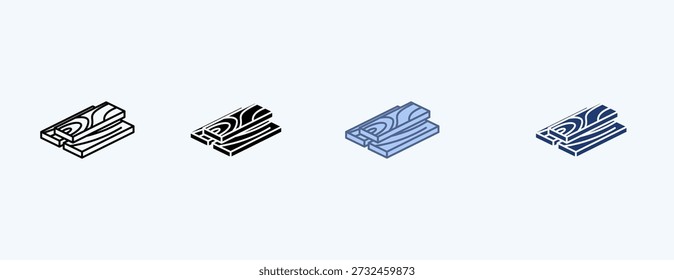 Material de madera Icono múltiple Ilustración Vector