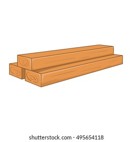 Timber planks icon. Cartoon illustration of planks vector icon for web design