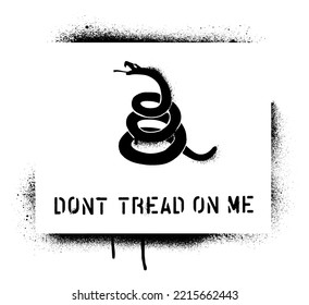 Timber rattlesnake  silhouette and inscription DONT TREAD ON ME. The concept of living in freedom. Spray graffiti stencil. svg